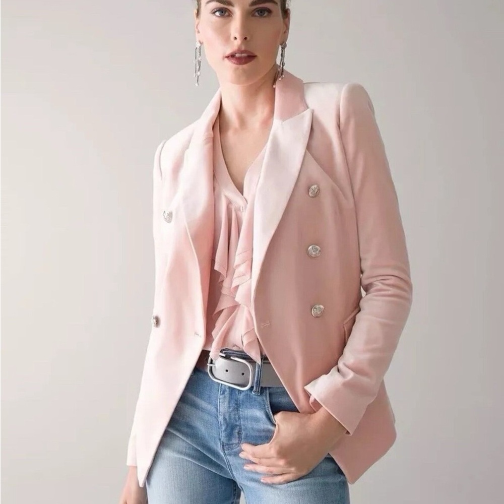 White House Black Market Blush Double-Breasted Tailored Blazer